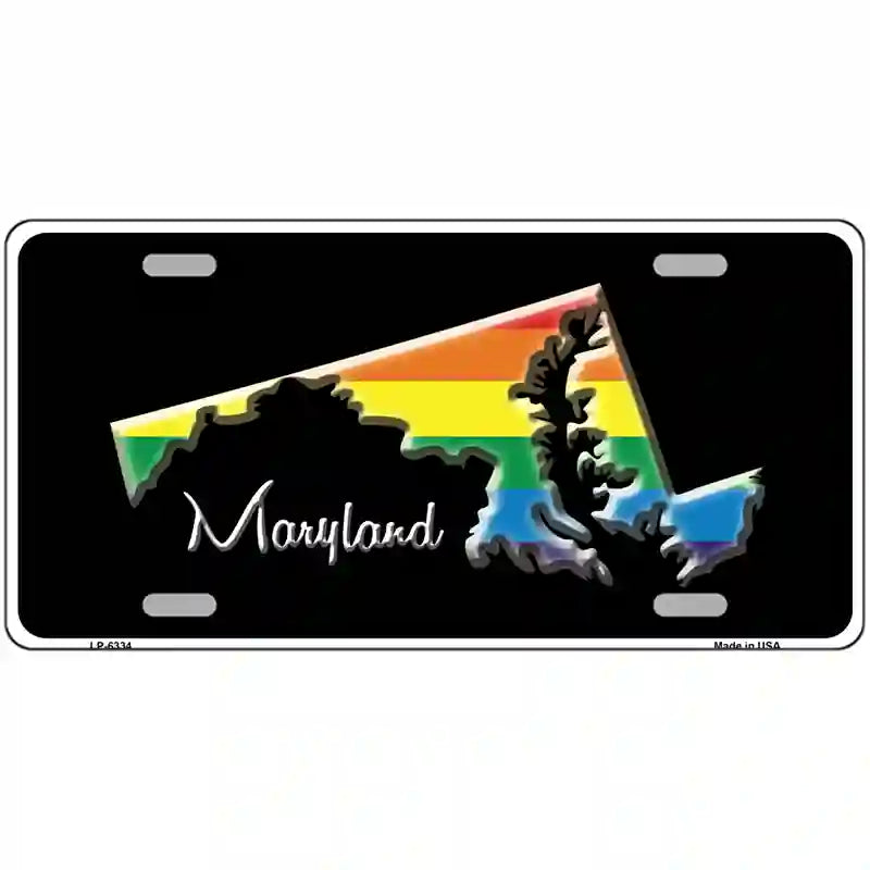 Maryland Rainbow Metal Novelty License Plate 24" x 12" (LLP)