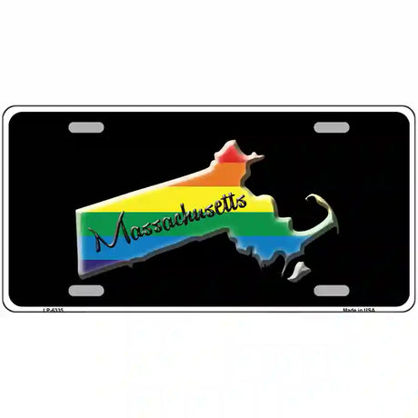 Massachusetts Rainbow Metal Novelty License Plate 24" x 12" (LLP)