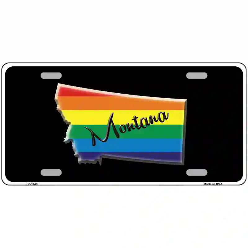 Montana Rainbow Metal Novelty License Plate 24" x 12" (LLP)