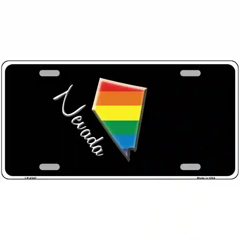 Nevada Rainbow Metal Novelty License Plate 24" x 12" (LLP)