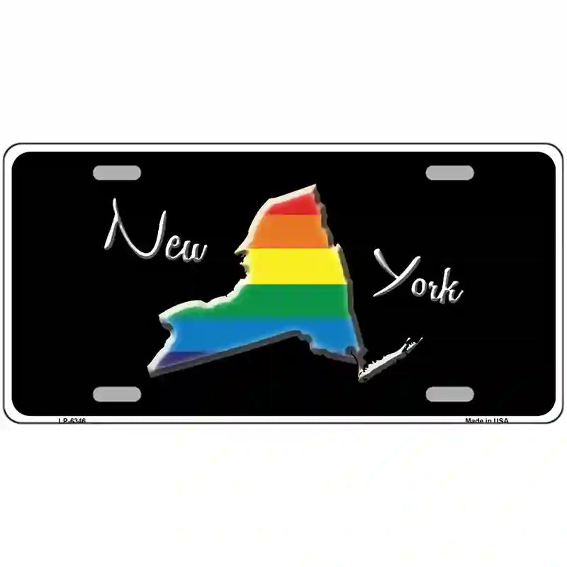 New York Rainbow Metal Novelty License Plate 24" x 12" (LLP)