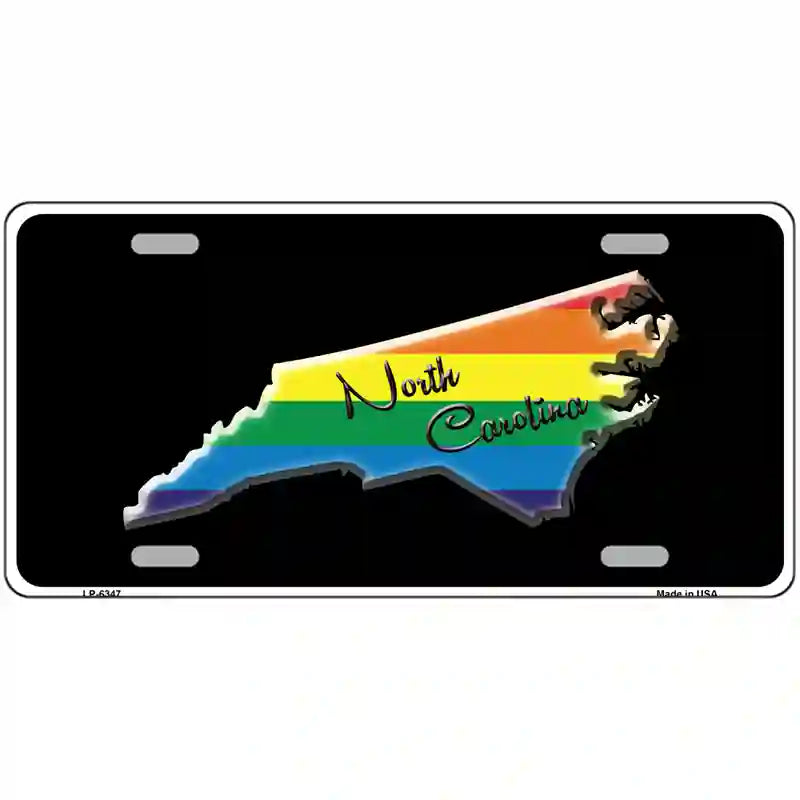 North Carolina Rainbow Metal Novelty License Plate 24" x 12" (LLP)