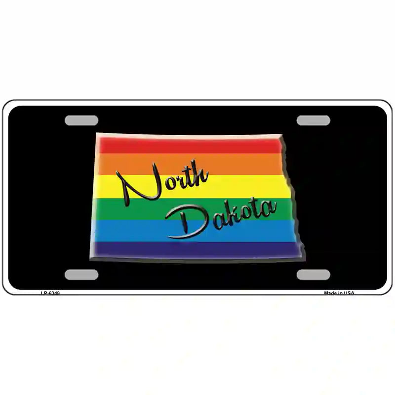 North Dakota Rainbow Metal Novelty License Plate 24" x 12" (LLP)