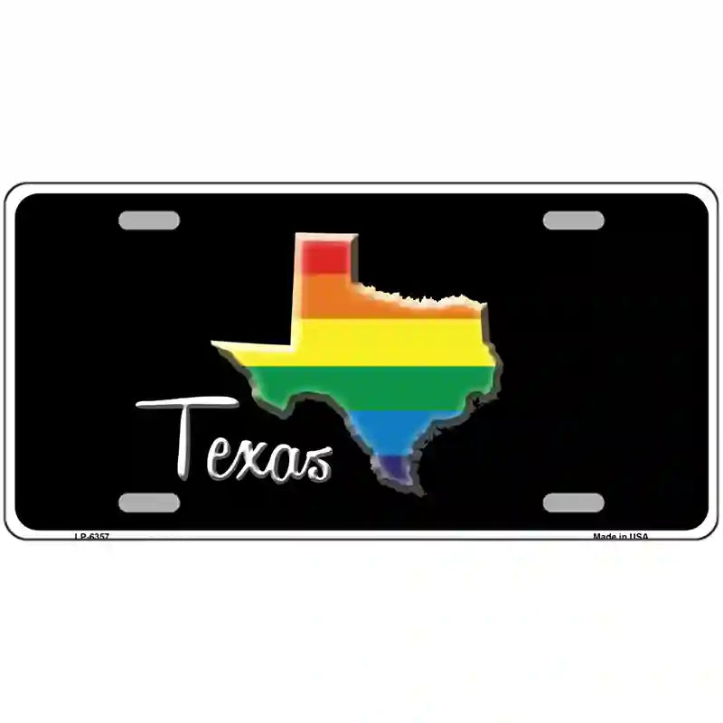 Texas Rainbow Metal Novelty License Plate 24" x 12" (LLP)