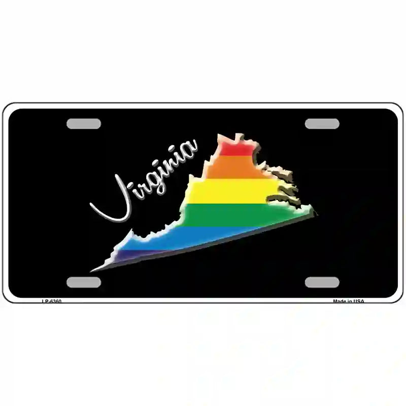 Virginia Rainbow Metal Novelty License Plate 24" x 12" (LLP)