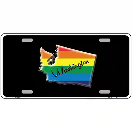 Washington Rainbow Metal Novelty License Plate 24" x 12" (LLP)