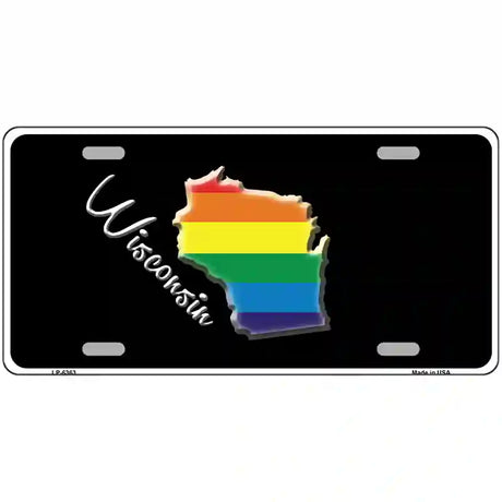 Wisconsin Rainbow Metal Novelty License Plate 24" x 12" (LLP)