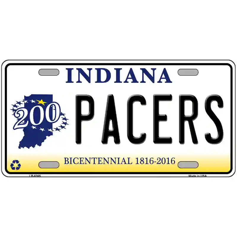 Pacers Indiana Novelty Metal License Plate 24" x 12" (LLP)