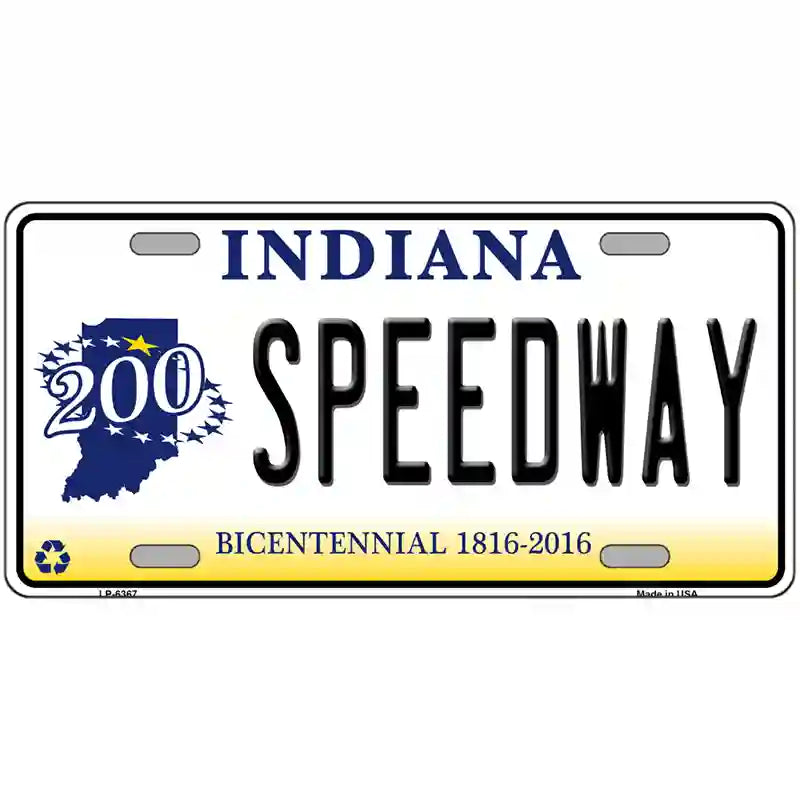 Speedway Indiana Novelty Metal License Plate 24" x 12" (LLP)