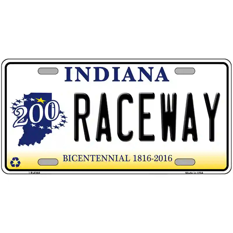 Raceway Indiana Novelty Metal License Plate 24" x 12" (LLP)