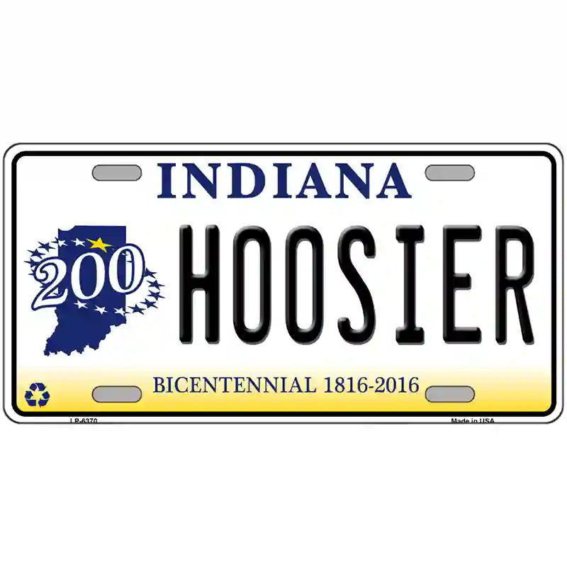 Hoosier Indiana Novelty Metal License Plate 24" x 12" (LLP)