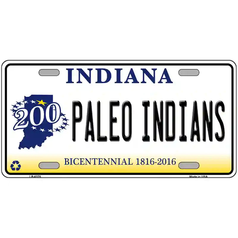 Paleo Indians Indiana Novelty Metal License Plate 24" x 12" (LLP)