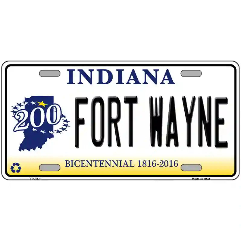 Fort Wayne Indiana Novelty Metal License Plate 24" x 12" (LLP)