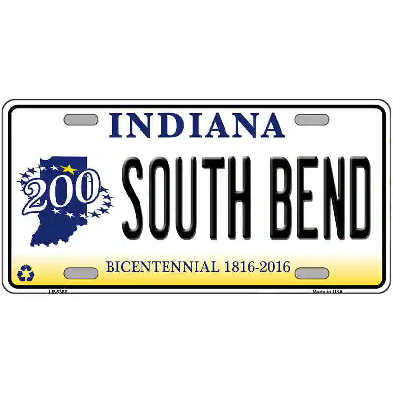 South Bend Indiana Novelty Metal License Plate 24" x 12" (LLP)