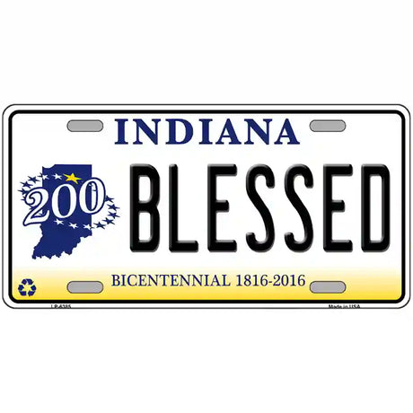 Blessed Indiana Novelty Metal License Plate 24" x 12" (LLP)