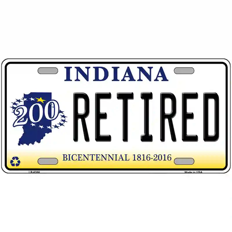 Retired Indiana Novelty Metal License Plate 24" x 12" (LLP)