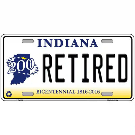 Retired Indiana Novelty Metal License Plate 24" x 12" (LLP)