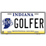 Golfer Indiana Novelty Metal License Plate 24" x 12" (LLP)