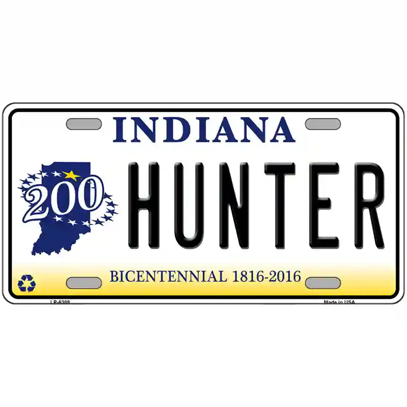 Hunter Indiana Novelty Metal License Plate 24" x 12" (LLP)