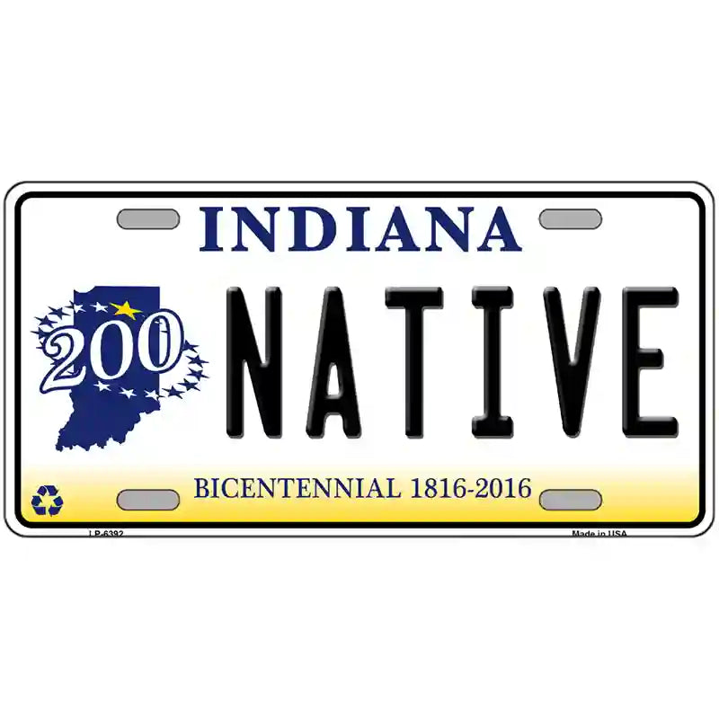 Native Indiana Novelty Metal License Plate 24" x 12" (LLP)