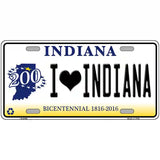 I Love Indiana Novelty Metal License Plate 24" x 12" (LLP)