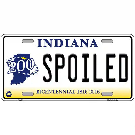 Spoiled Indiana Novelty Metal License Plate 24" x 12" (LLP)