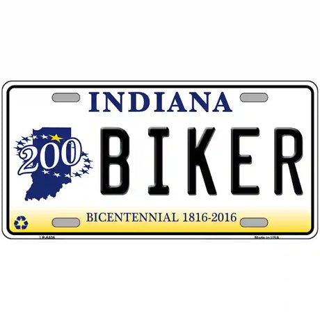 Biker Indiana Novelty Metal License Plate 24" x 12" (LLP)