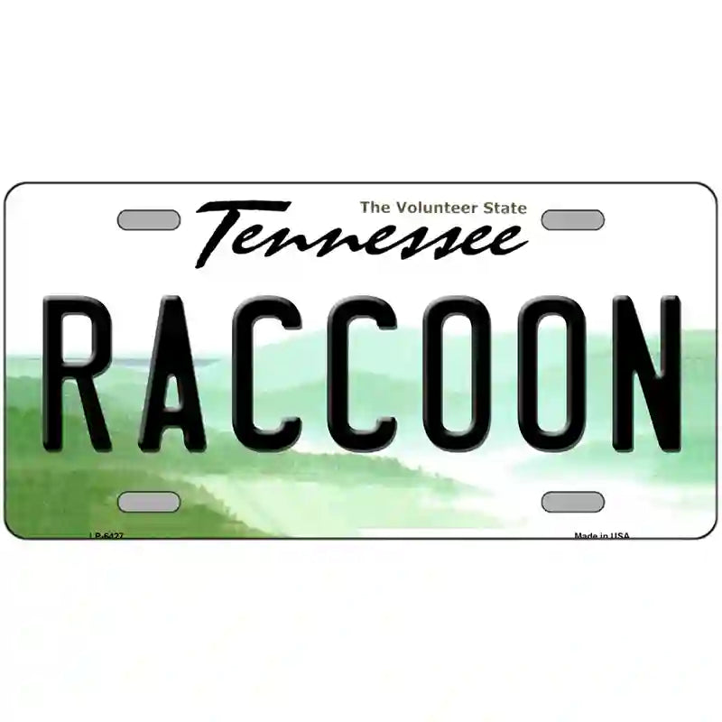 Raccoon Tennessee Novelty Metal License Plate 24" x 12" (LLP)