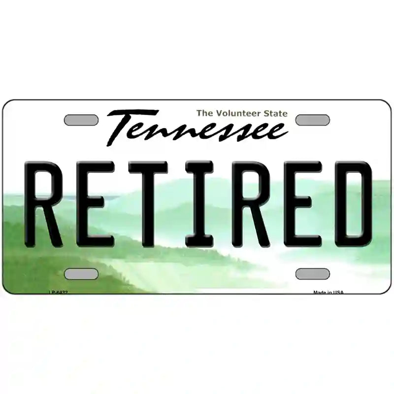 Retired Tennessee Novelty Metal License Plate 24" x 12" (LLP)