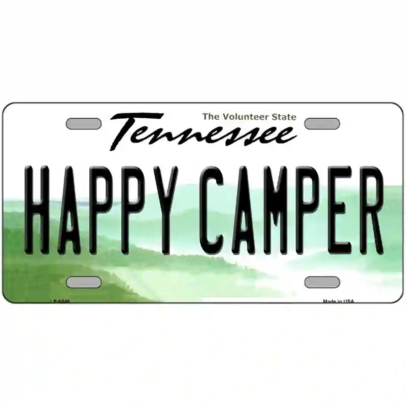 Happy Camper Tennessee Novelty Metal License Plate 24" x 12" (LLP)