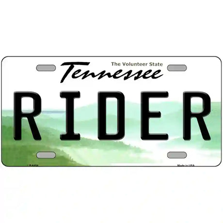 Rider Tennessee Novelty Metal License Plate 24" x 12" (LLP)