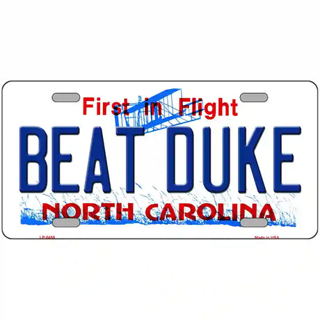 Beat Duke North Carolina Novelty Metal License Plate 24" x 12" (LLP)