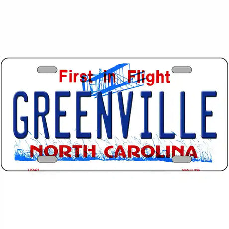 Greenville North Carolina Novelty Metal License Plate 24" x 12" (LLP)