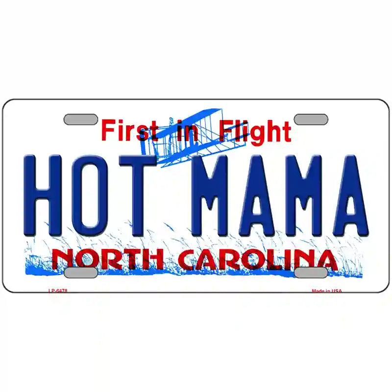 Hot Mama North Carolina Novelty Metal License Plate 24" x 12" (LLP)