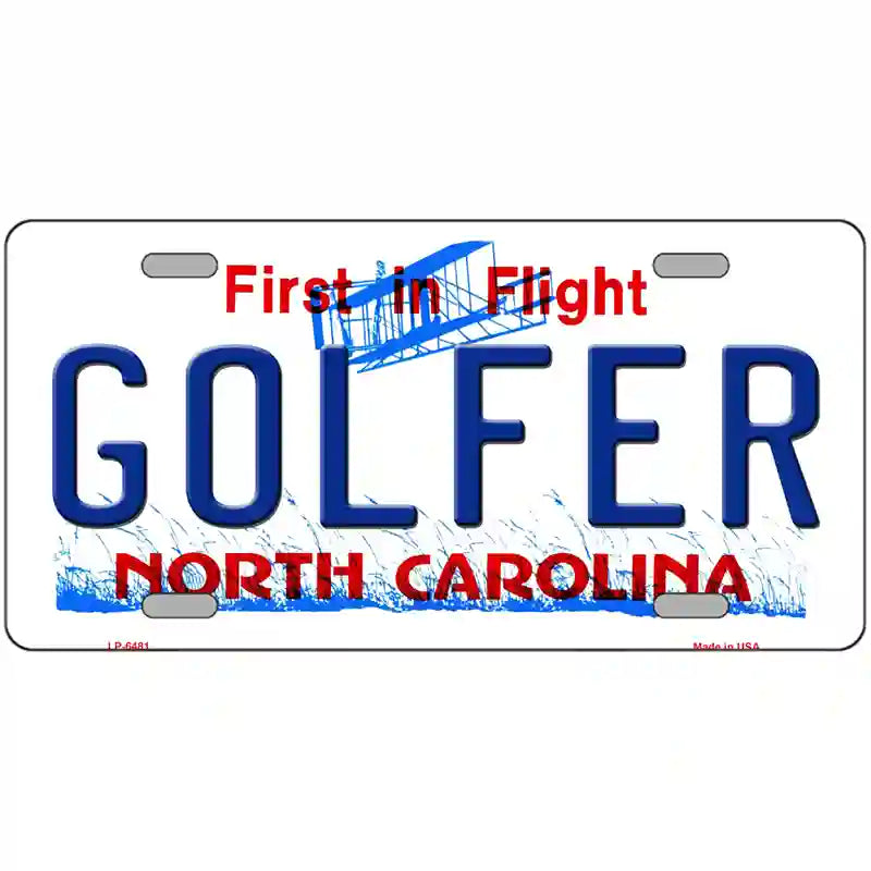 Golfer North Carolina Novelty Metal License Plate 24" x 12" (LLP)