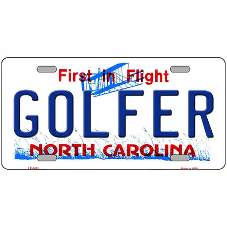 Golfer North Carolina Novelty Metal License Plate 24" x 12" (LLP)