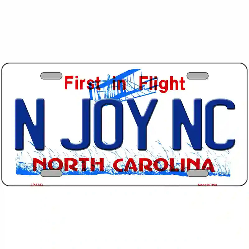 N Joy North Carolina Novelty Metal License Plate 24" x 12" (LLP)