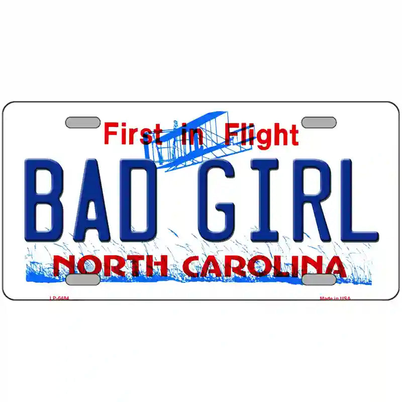 Bad Girl North Carolina Novelty Metal License Plate 24" x 12" (LLP)