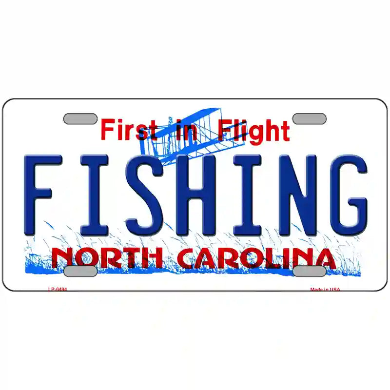 Fishing North Carolina Novelty Metal License Plate 24" x 12" (LLP)