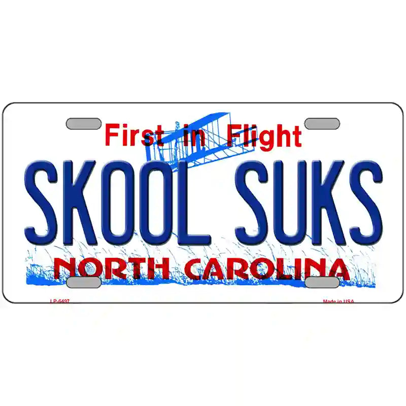 Skool Suks North Carolina Novelty Metal License Plate 24" x 12" (LLP)