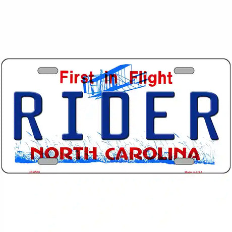 Rider North Carolina Novelty Metal License Plate 24" x 12" (LLP)