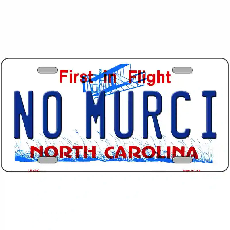 No Murci North Carolina Novelty Metal License Plate 24" x 12" (LLP)