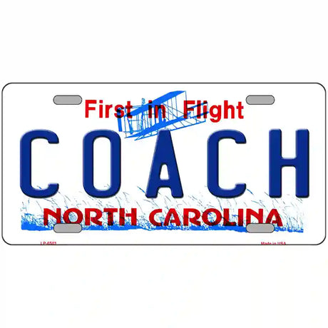 Coach North Carolina Novelty Metal License Plate 24" x 12" (LLP)