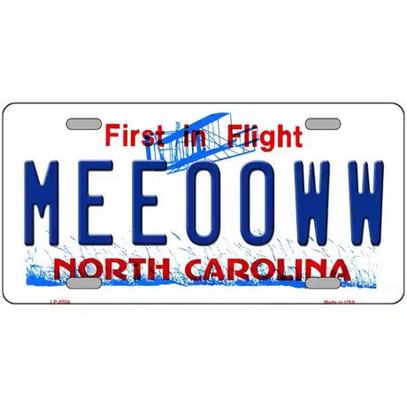 Meeooww North Carolina Novelty Metal License Plate 24" x 12" (LLP)