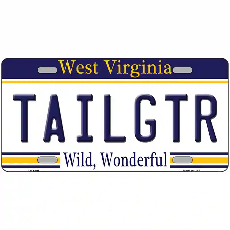 Tailgtr West Virginia Novelty Metal License Plate 24" x 12" (LLP)