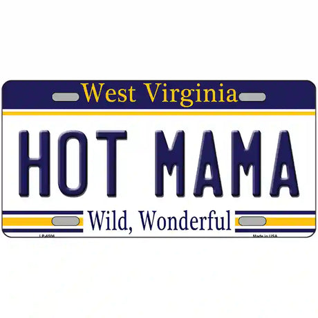 Hot Mama West Virginia Novelty Metal License Plate 24" x 12" (LLP)