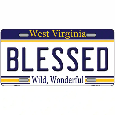 Blessed West Virginia Novelty Metal License Plate 24" x 12" (LLP)