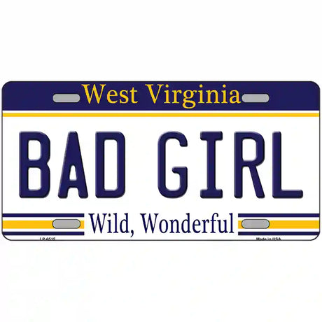 Bad Girl West Virginia Novelty Metal License Plate 24" x 12" (LLP)