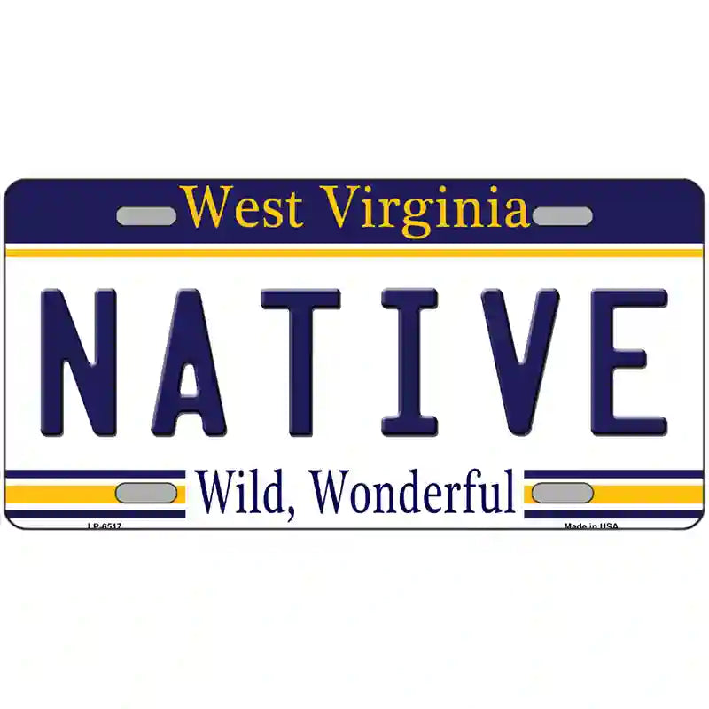 Native West Virginia Novelty Metal License Plate 24" x 12" (LLP)