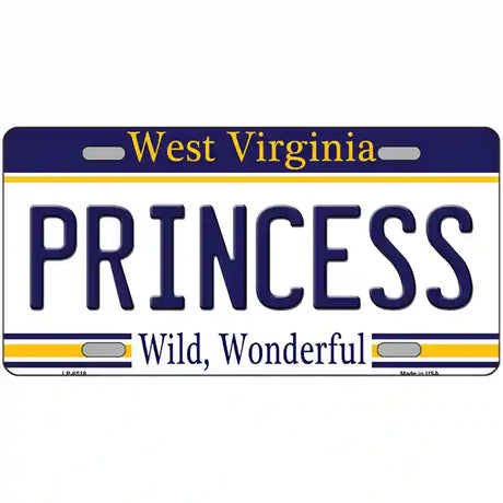 Princess West Virginia Novelty Metal License Plate 24" x 12" (LLP)